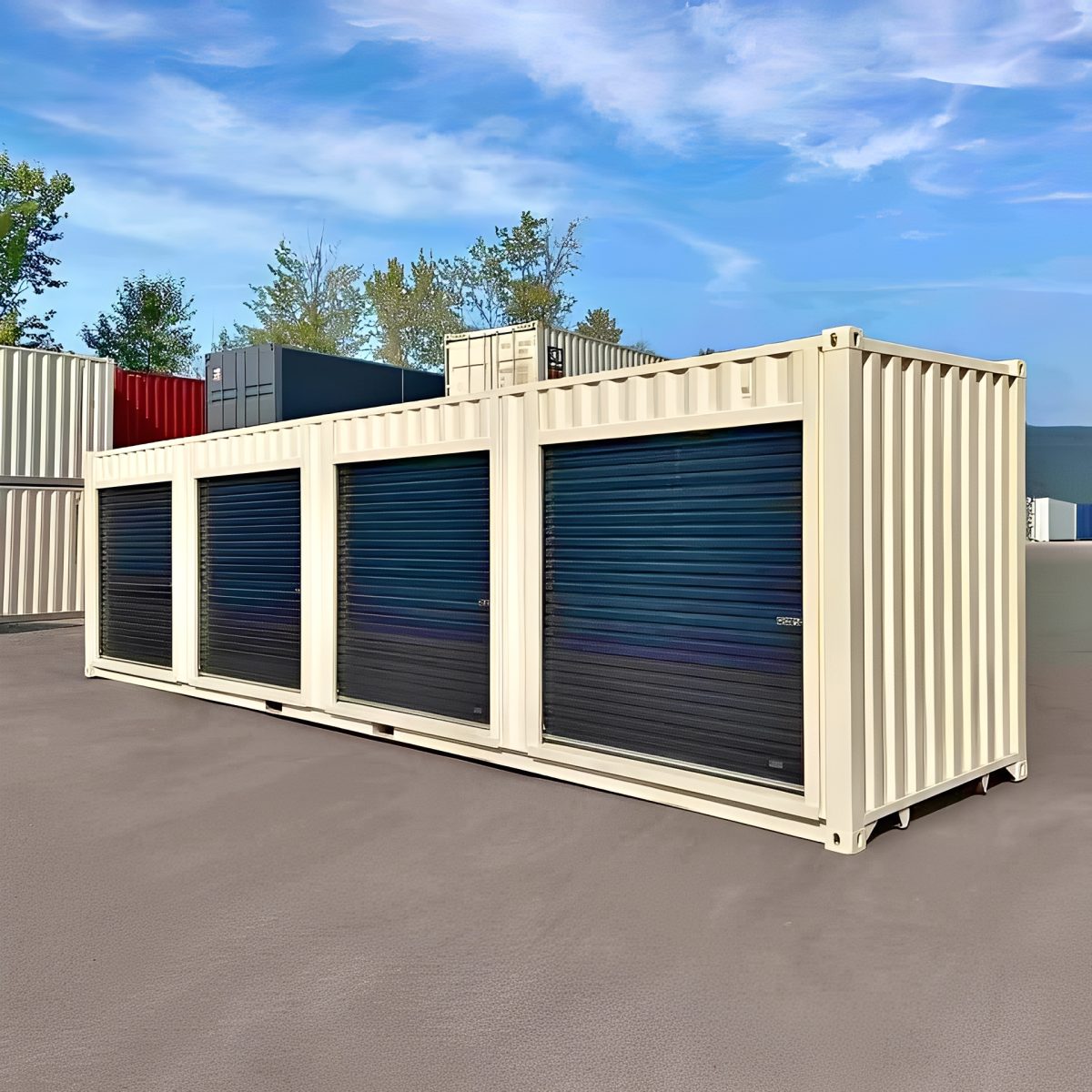 40ft High Cube Shipping Container With 4 Roll-Up Doors - shipping ...